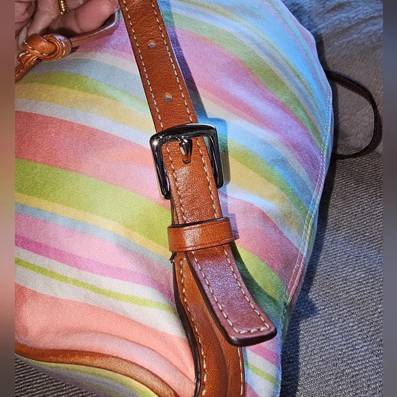COACH Rare 2009 Pastel Striped Bag/Backpack